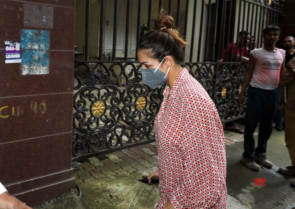 Actress Malaika Arora arrives at the residence after her father Anil Arora died by suicide on Wednesday morning 