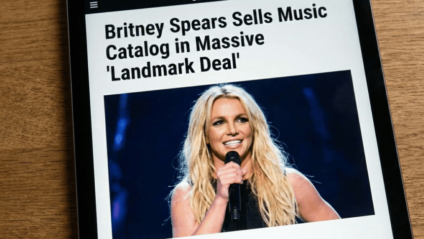 Britney Spears performing on stage during a concert tour.