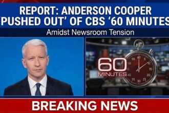 Anderson Cooper reporting on set for 60 Minutes.
