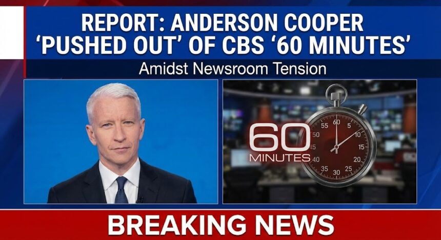 Anderson Cooper reporting on set for 60 Minutes.