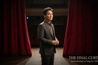 A respectful tribute portrait of South Korean actor Lee Sang-bo, reflecting on his resilient career and the tragic news of his passing in 2026.