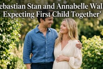 Sebastian Stan and Annabelle Wallis walking together in London, confirming their relationship status.