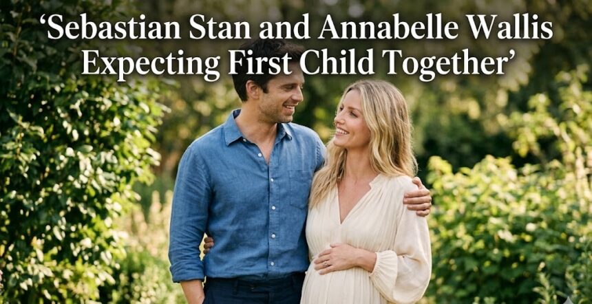 Sebastian Stan and Annabelle Wallis walking together in London, confirming their relationship status.
