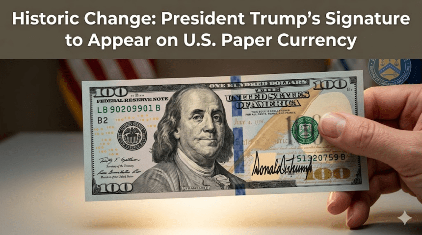 President Trump’s Signature to Appear on U.S. Paper Currency