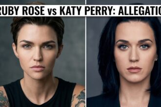 A split image showing actress Ruby Rose and pop singer Katy Perry following the recent sexual assault allegations.