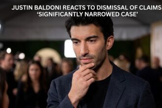 Justin Baldoni and Blake Lively on the set of 'It Ends with Us' during production.