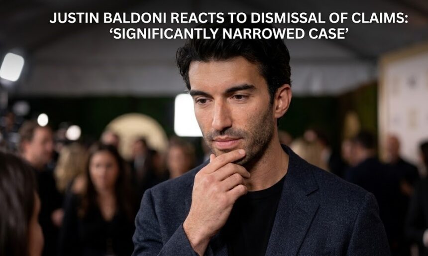 Justin Baldoni and Blake Lively on the set of 'It Ends with Us' during production.