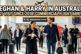 Meghan Markle and Prince Harry walking together during a public appearance.