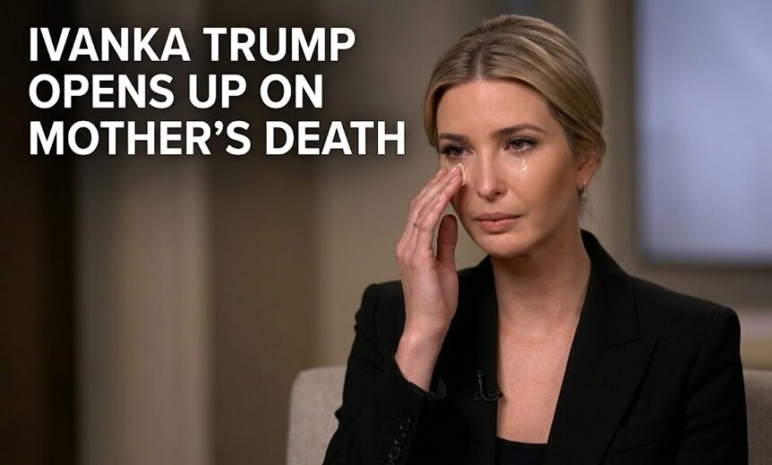 Ivanka Trump sitting in a studio chair during her emotionally candid interview on The Diary of a CEO video podcast.
