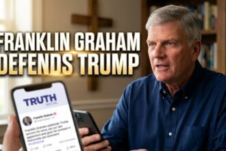 Rev. Franklin Graham and President Donald Trump standing together during a public event.