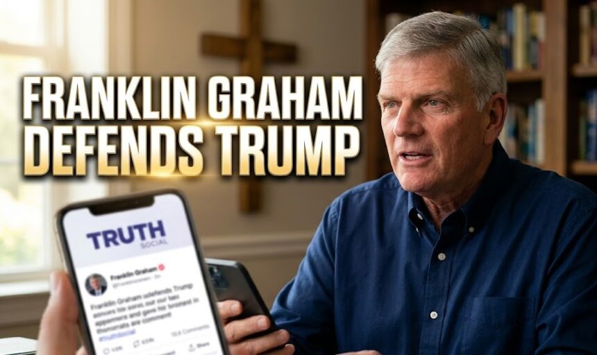 Rev. Franklin Graham and President Donald Trump standing together during a public event.