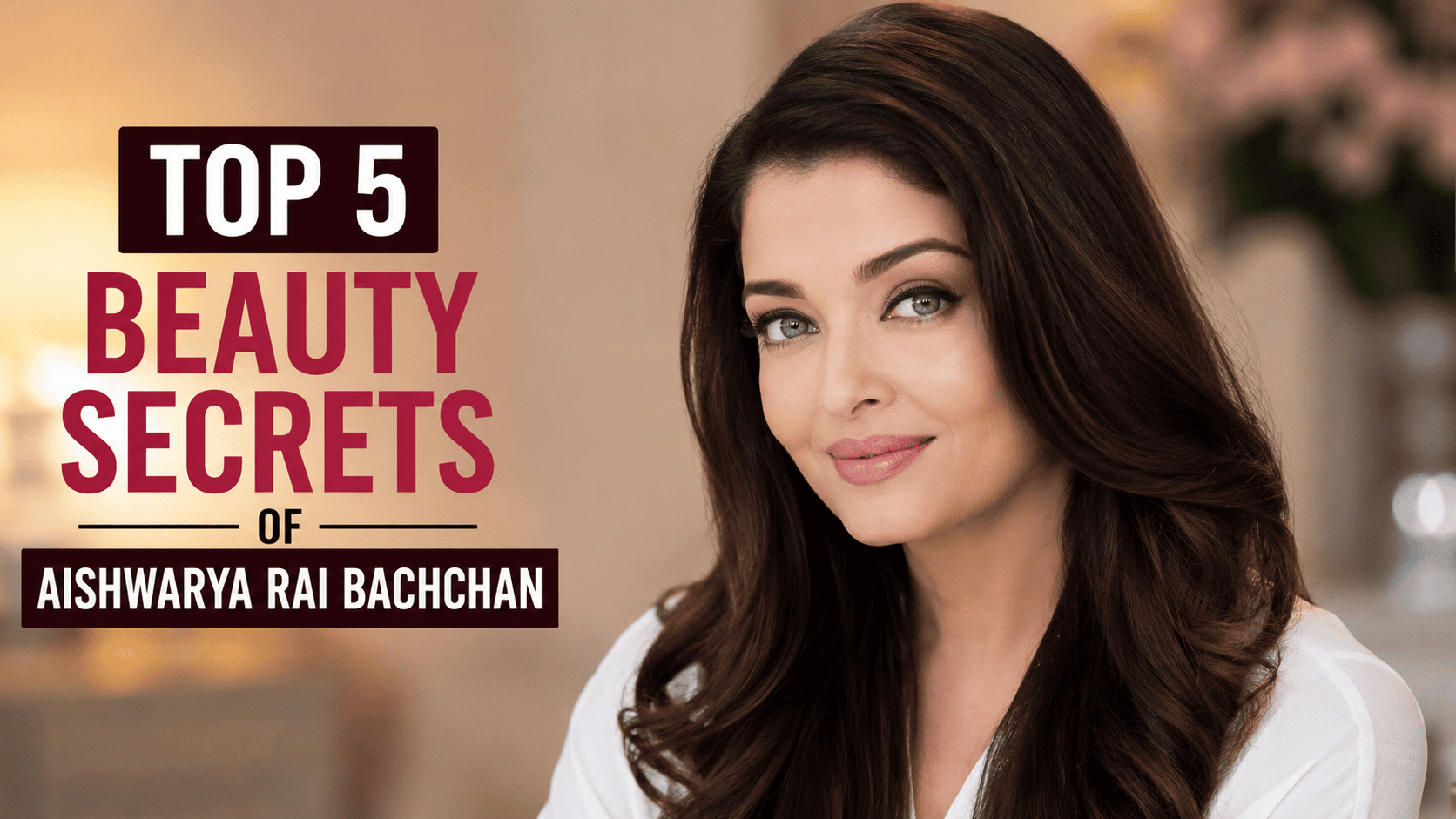 A portrait of Aishwarya Rai Bachchan showcasing her natural, timeless elegance.