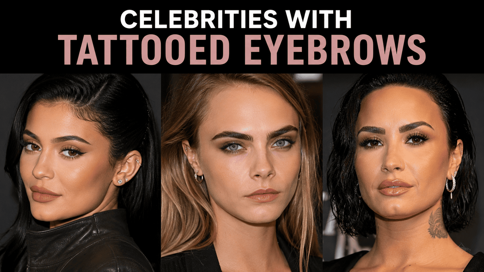 A professional illustration showcasing various eyebrow shapes and styles.